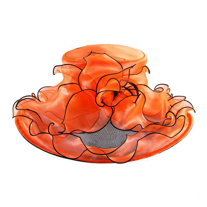 Two Tone Twisted Ribbon Organza Hat Orange