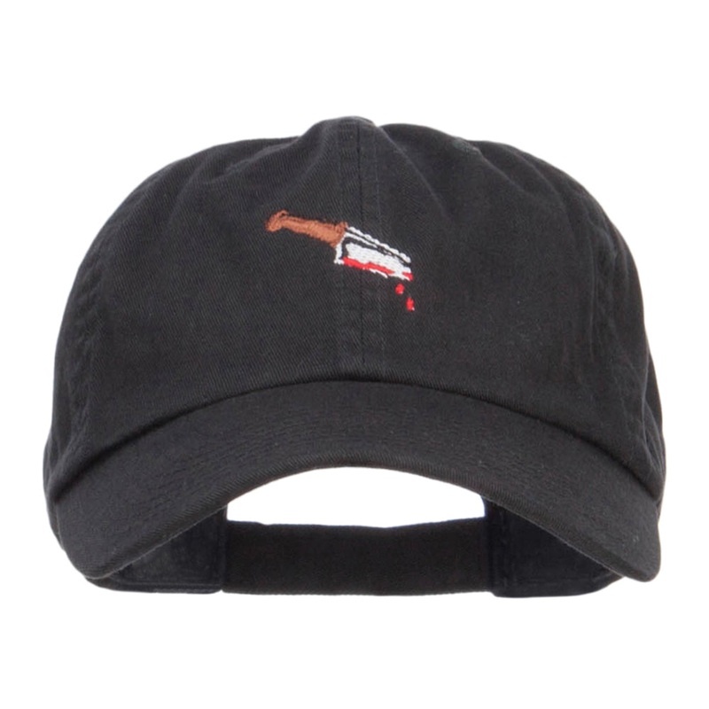 Bloody Knife Embroidered Dyed Cap Black One Size