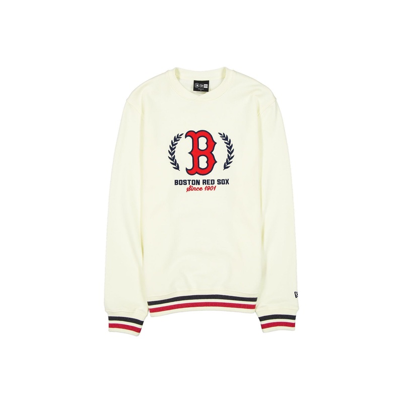 Boston Red Sox Throwback Chrome White Crewneck S
