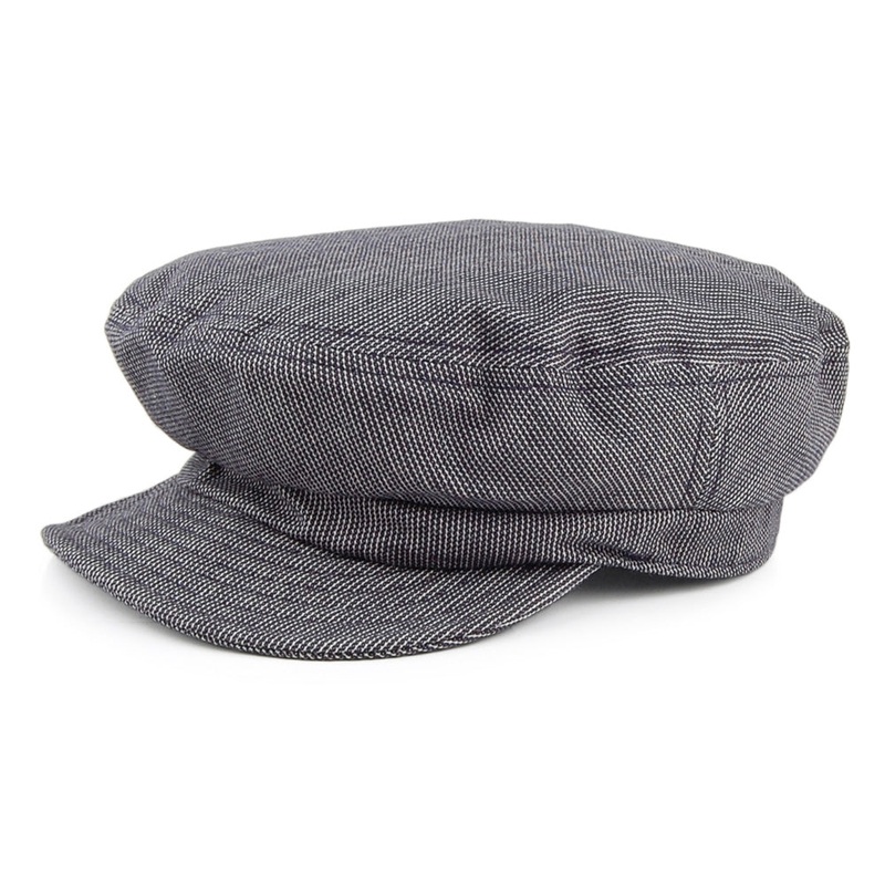 Brixton Hats Unstructured Mini Stripe Fiddler Cap – Navy-White Small-56cm