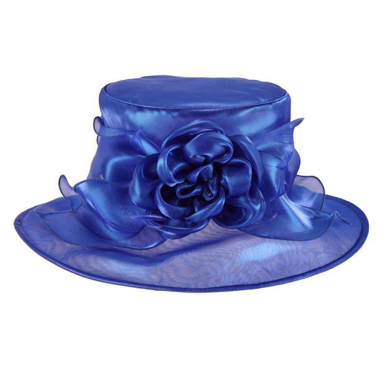Crushable Shimmer Organza Hat Royal Blue