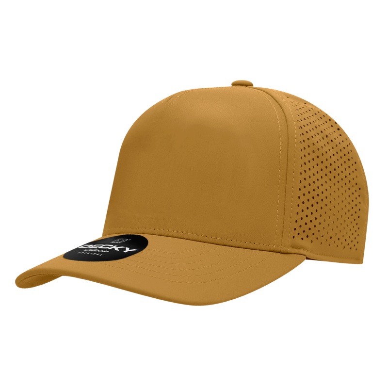 Decky 6045 5 Panel High Profile Structured Perforated Performance Cap Biscuit