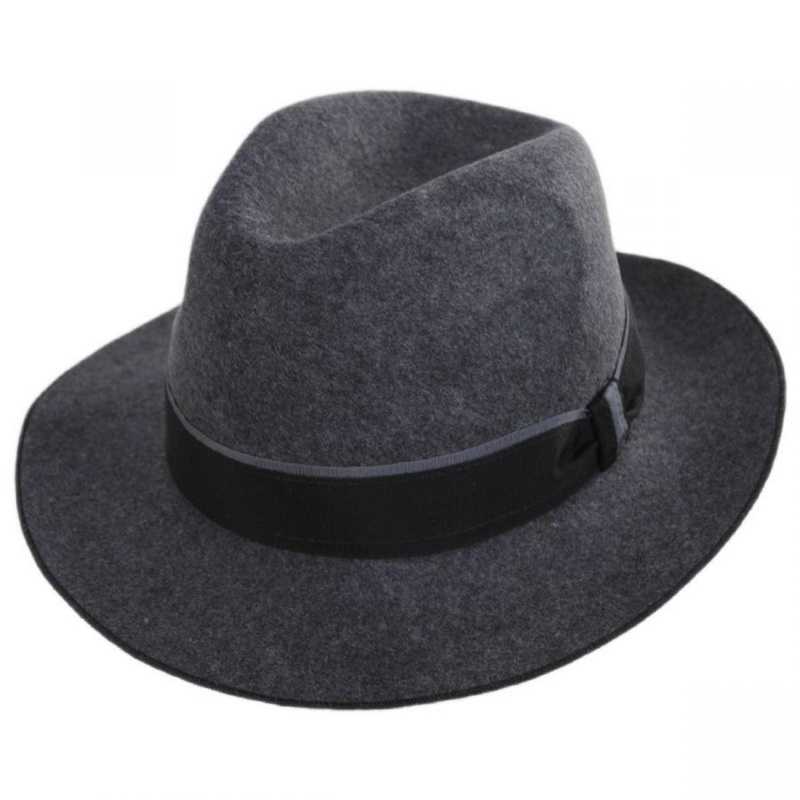 Desmond Crushable Wool Felt Fedora Hat BROWN MIX S