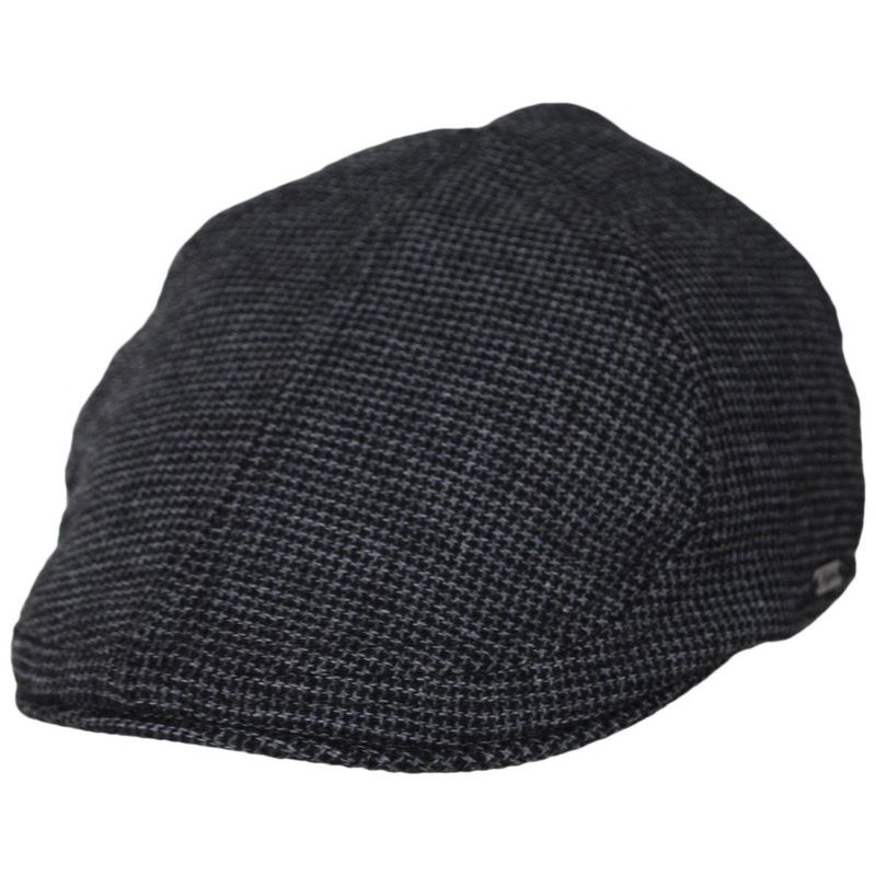 Houndstooth Wool/Cotton Pub Cap DARK GREY 56cm