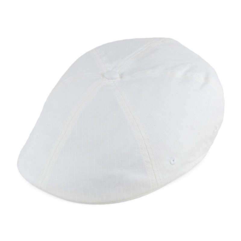 Kangol Ripstop Flexfit 504 Newsboy Cap – White Small/Medium