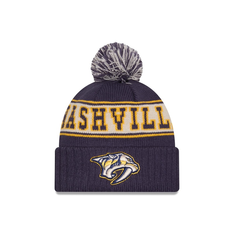 Nashville Predators Retro Pom Knit Hat One Size