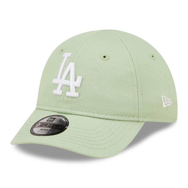 New Era Baby 9FORTY L.A. Dodgers Baseball Cap – MLB League Essential – Light Green-White Infant 1-Size