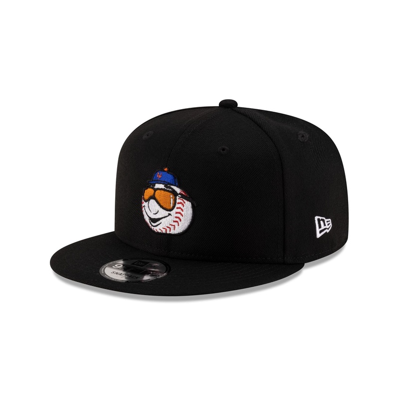 New York Mets Mr. Met Black 9FIFTY Snapback Hat One Size