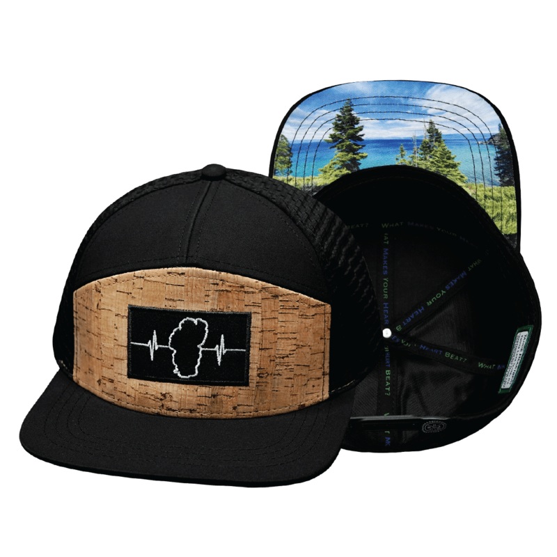 Tahoe Hat – Flat Bill – Cork – Black – Jersey Mesh