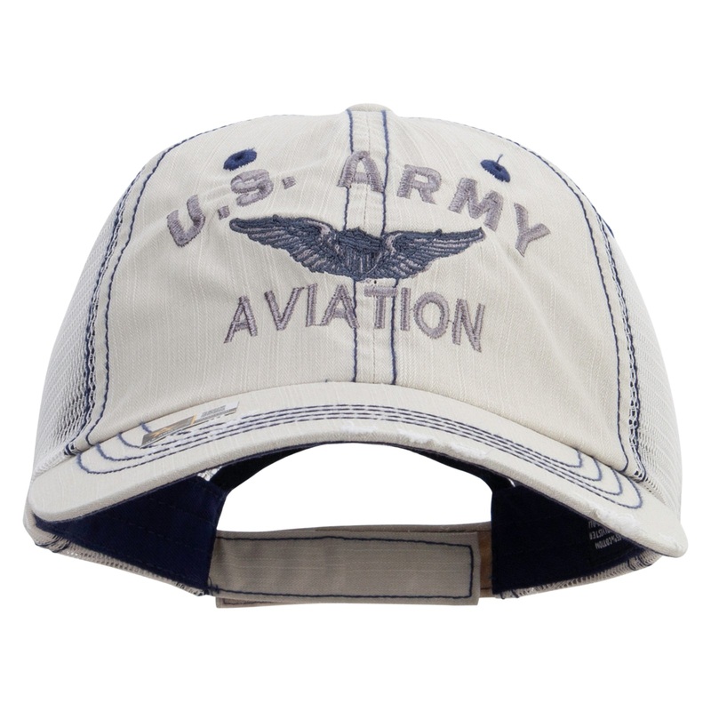 US Army Aviation Embroidered Low Profile Special Cotton Mesh Cap Putty One Size