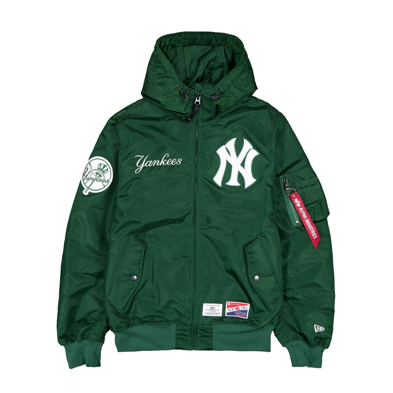 Alpha Industries x New York Yankees L-2B Hooded Bomber Jacket Green S