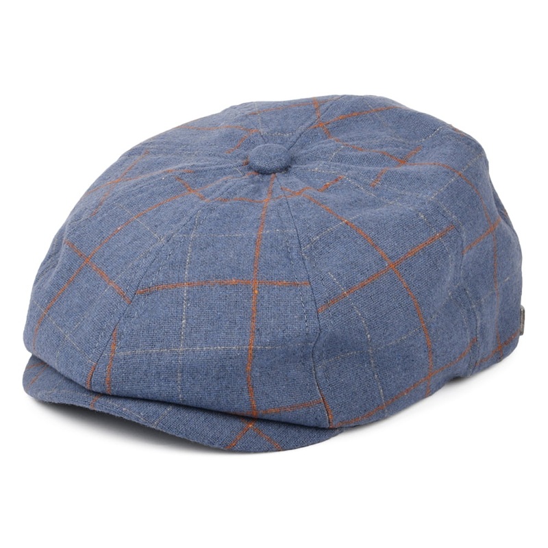 Brixton Hats Brood Plaid Newsboy Cap – Slate Blue Small-56cm