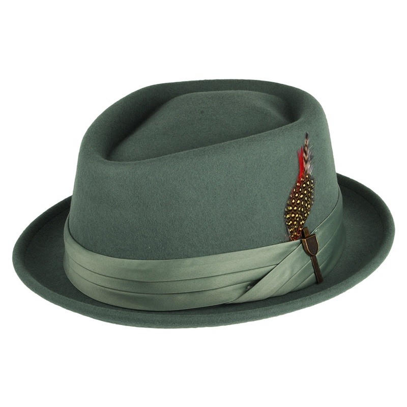 Brixton Hats Stout Wool Felt Pork Pie Hat – Dark Forest Small-56cm