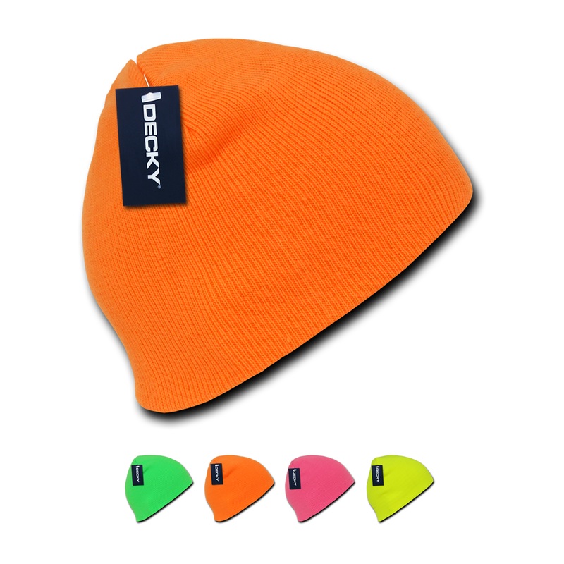 Decky 814 – Neon Short Beanie, Acrylic Knit Cap Neon Green