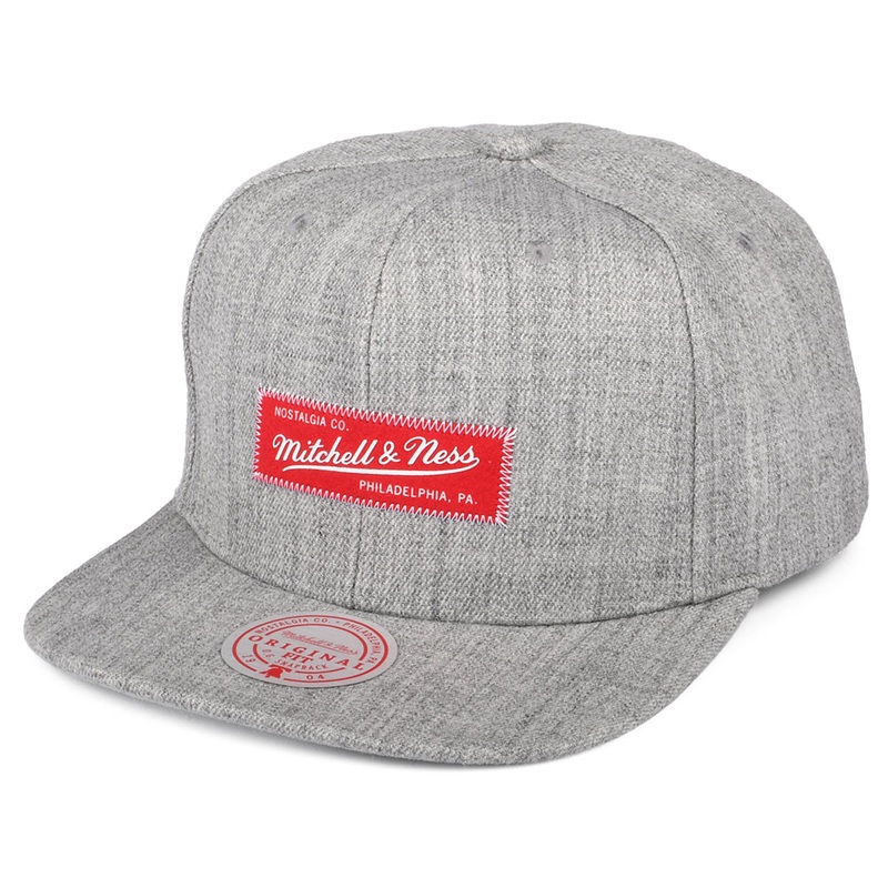 Mitchell & Ness Hi Density Snapback Cap – Heather Grey Adjustable