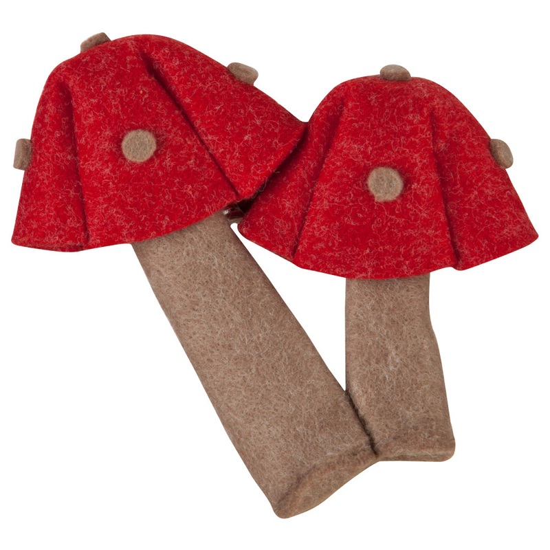 Mushroom Novelty Accessory Pin and Badge Red Brown One Size