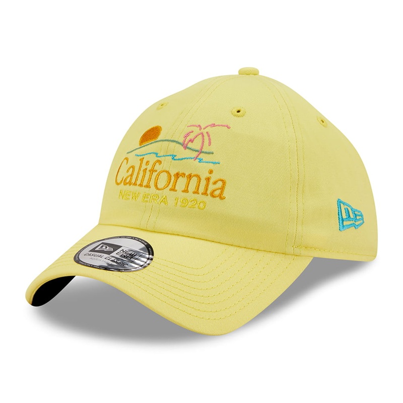 New Era 9TWENTY California Baseball Cap – Script Casual Classic – Yellow Adjustable