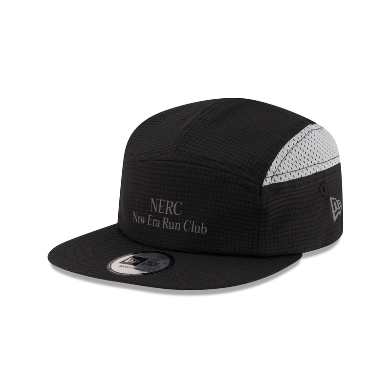New Era Cap Run Club Black Camper Strapback Hat One Size