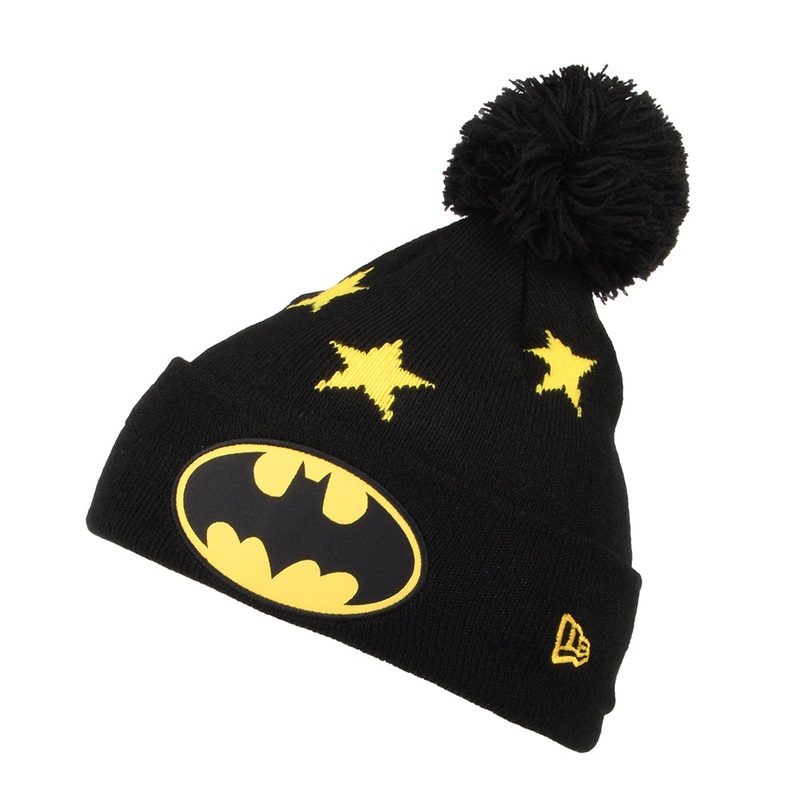 New Era Kids Batman Star Bobble Hat – Black-Yellow Kids – 1-Size