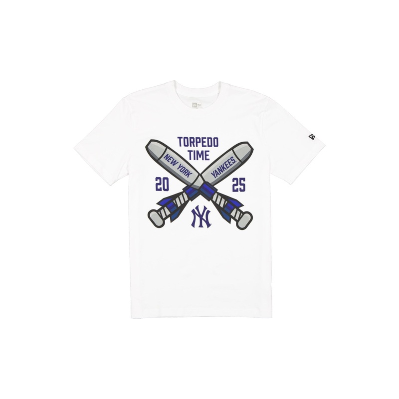 New York Yankees Torpedo Time White T-Shirt S