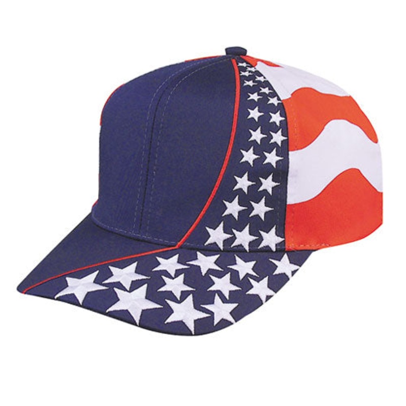 Nissun U.S.A. Flag Cap, USA America Hat – USFLAG-6 Red-White-Blue