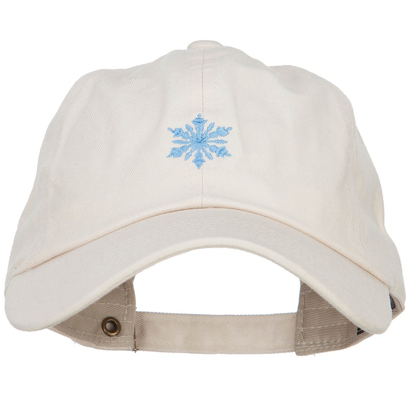 Snowflake Embroidered Unstructured Washed Cap Beige One Size
