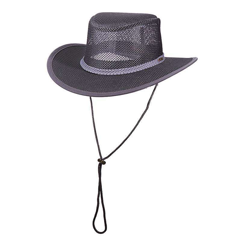 Stetson Hats Mesh Outback Hat for Men up to XXL – Charcoal Charcoal Small