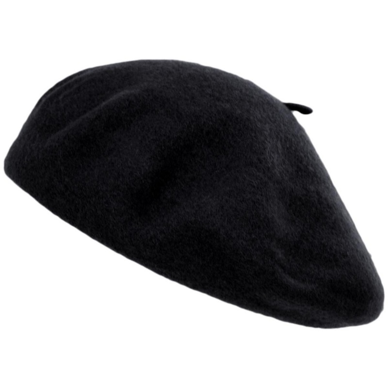 Wool Fashion Beret BLACK ONE SIZE FITS MOST