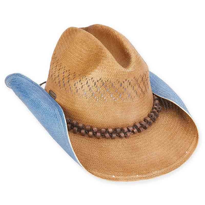 Woven Toyo Cowboy Hat with Bead Tie – Sun ‘N’ Sand Hats Brown