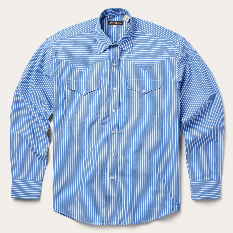 Blue Western Stripe Shirt Blue S