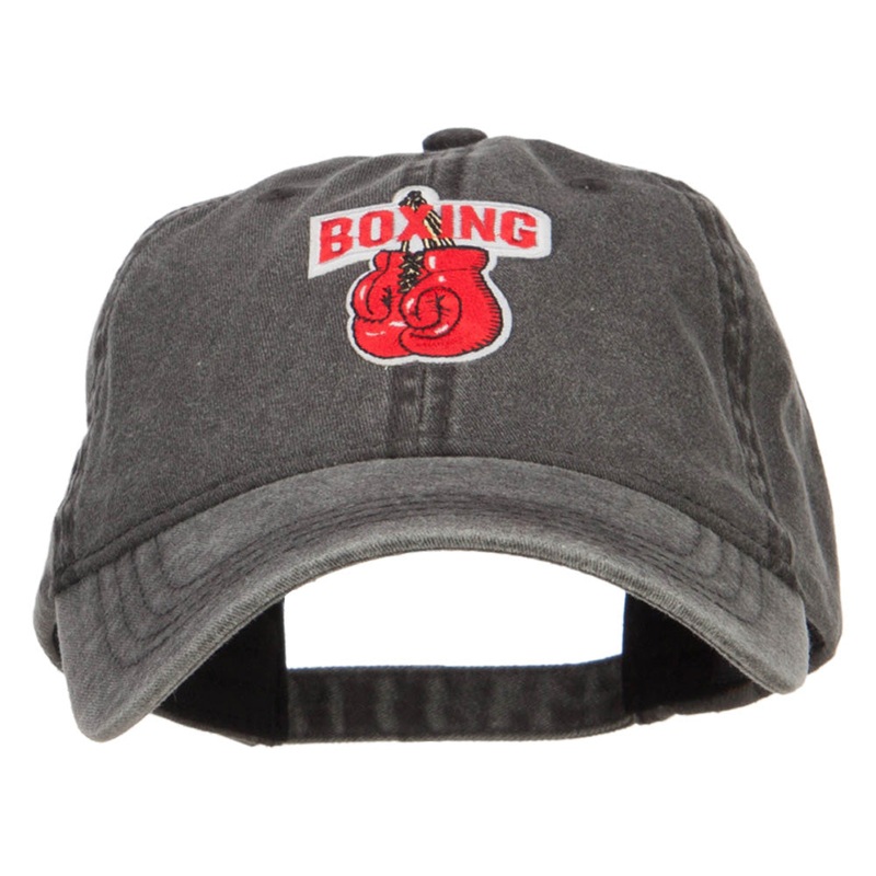 Boxing Gloves Patched Washed Cap Black One Size