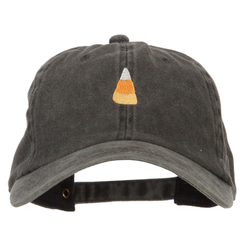 Candy Corn Embroidered Unstructured Cotton Cap Black One Size