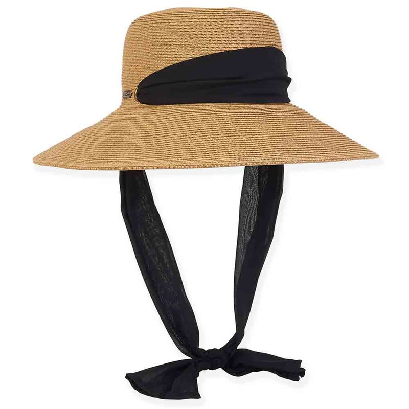 Convertible Sun Hat with Sash – Sun ‘N’ Sand Hats Tan OS (57 cm)