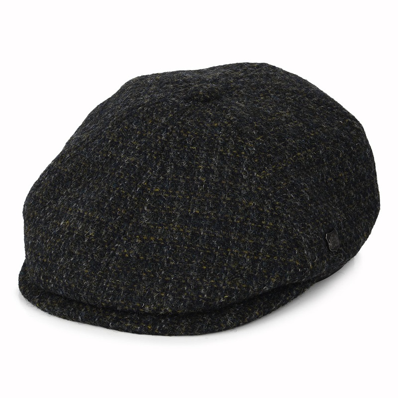 Failsworth Hats HARRIS TWEED Checked Hudson Newsboy Cap – Charcoal 55