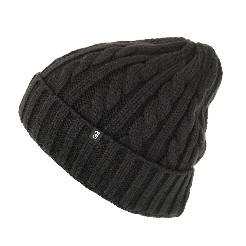 Jaxon & James Cable Knit Beanie Hat – Black 1-Size