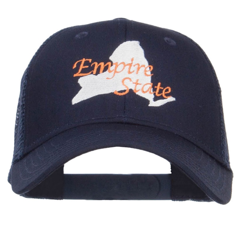 New York Empire State Embroidered Trucker Cap Navy One Size