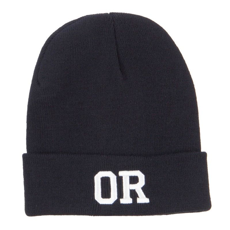 OG Oregon State Embroidered Long Beanie Black One Size