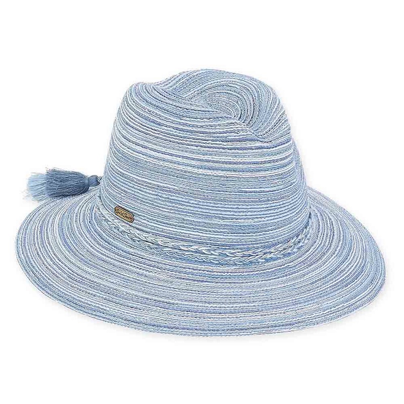 Poly-Straw Fedora Hat – Sun’N’Sand Blue Mix Medium (57 cm)