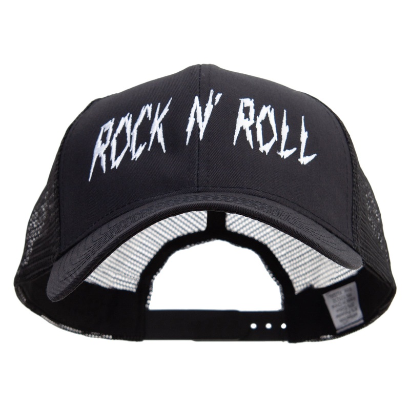 Rock and Roll Embroidered Big Size Solid Cotton Twill High Profile Mesh Pro Style Cap Black XL-3XL