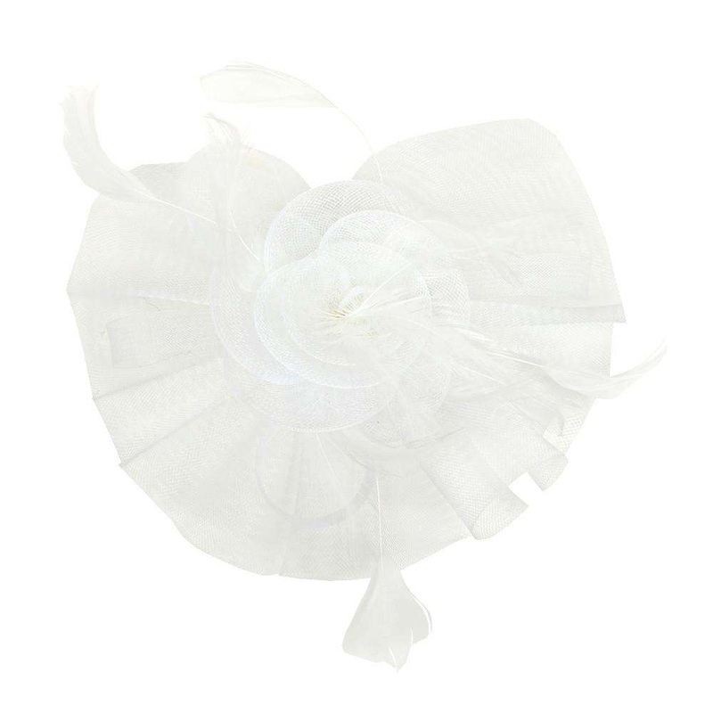 Ruffle Mesh Flower Fascinator White