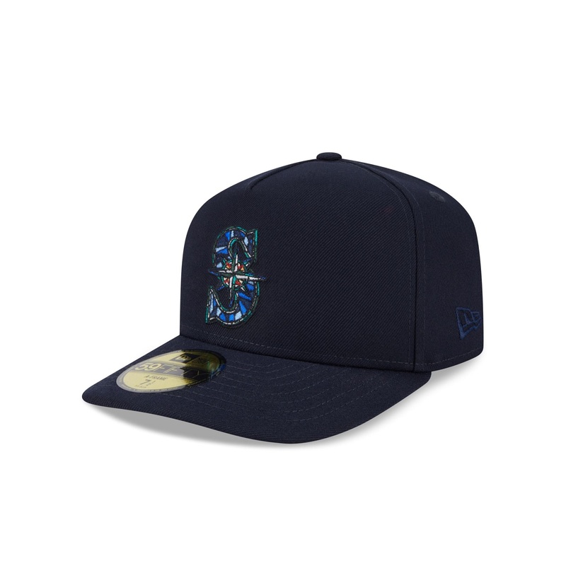 Seattle Mariners Stained Glass 59FIFTY A-Frame Fitted Hat 7