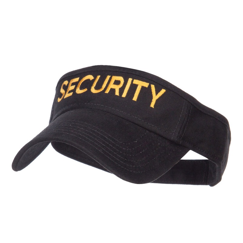 Security Embroidered Brushed Sun Visor Black One Size