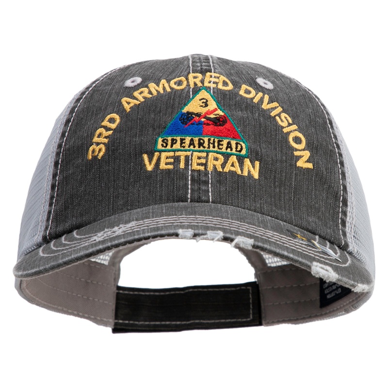 U.S. Army 3rd Armored Division Embroidered Low Profile Special Cotton Mesh Cap Black One Size
