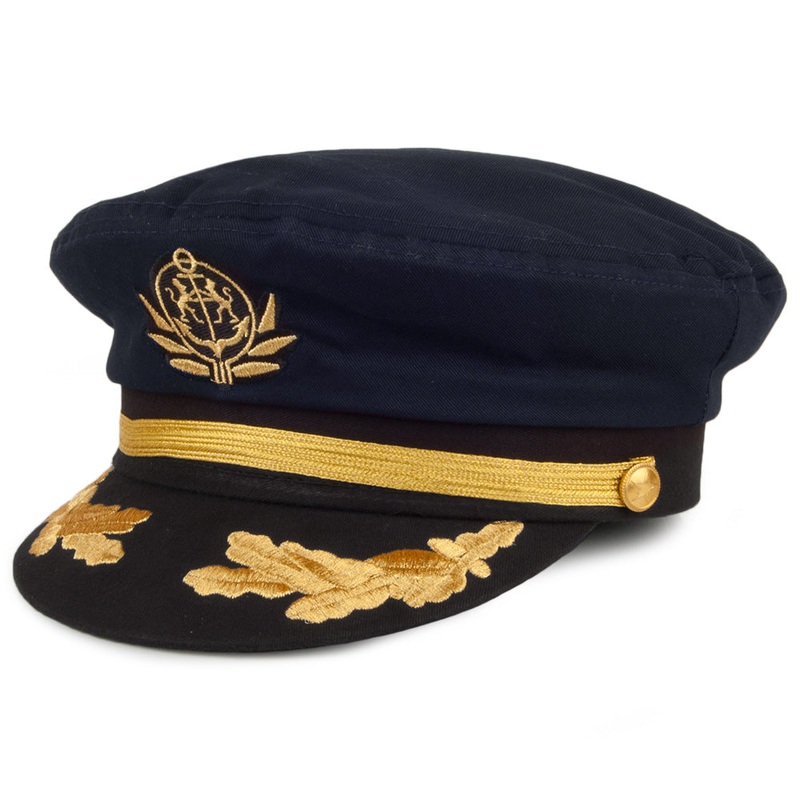 Village Hats Yacht Captain’s Hat – Navy Blue Adjustable