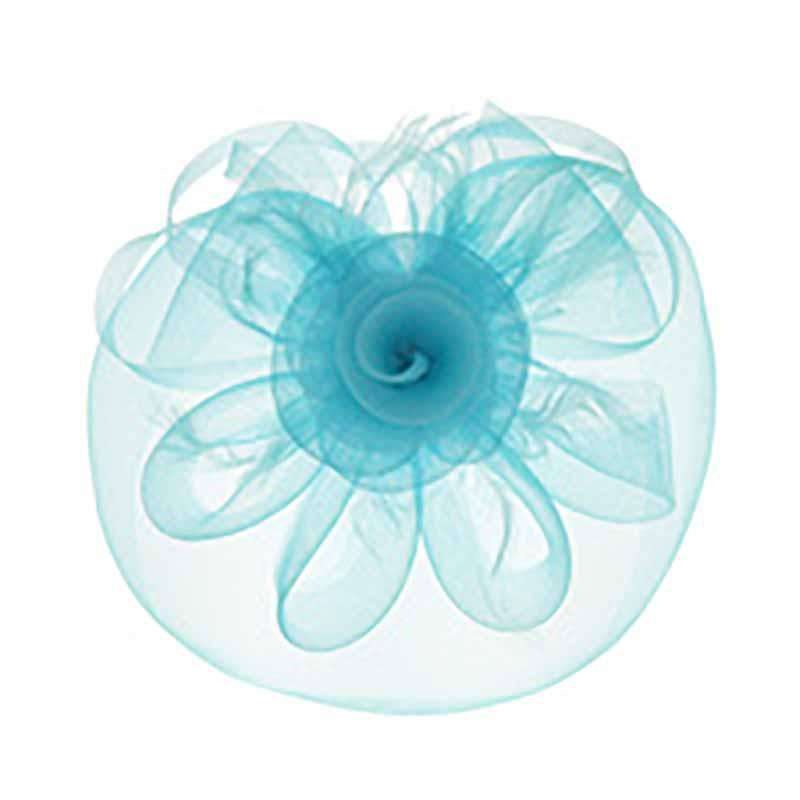 Windmill Fascinator with Veil in Pale Colors Aqua
