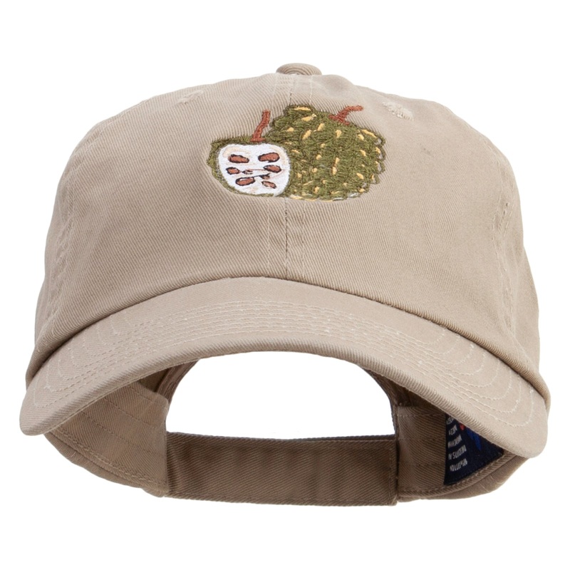 Cherimoya Embroidered Low Profile Dyed Cotton Twill Cap Khaki One Size