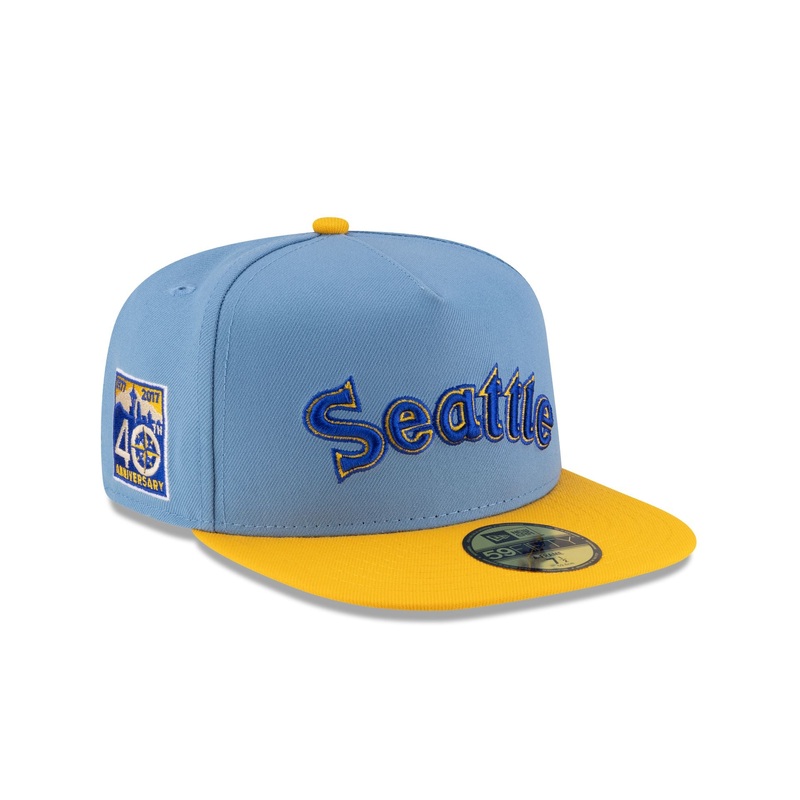 Just Caps Sky Blue Seattle Mariners 59FIFTY A-Frame Fitted Hat 7