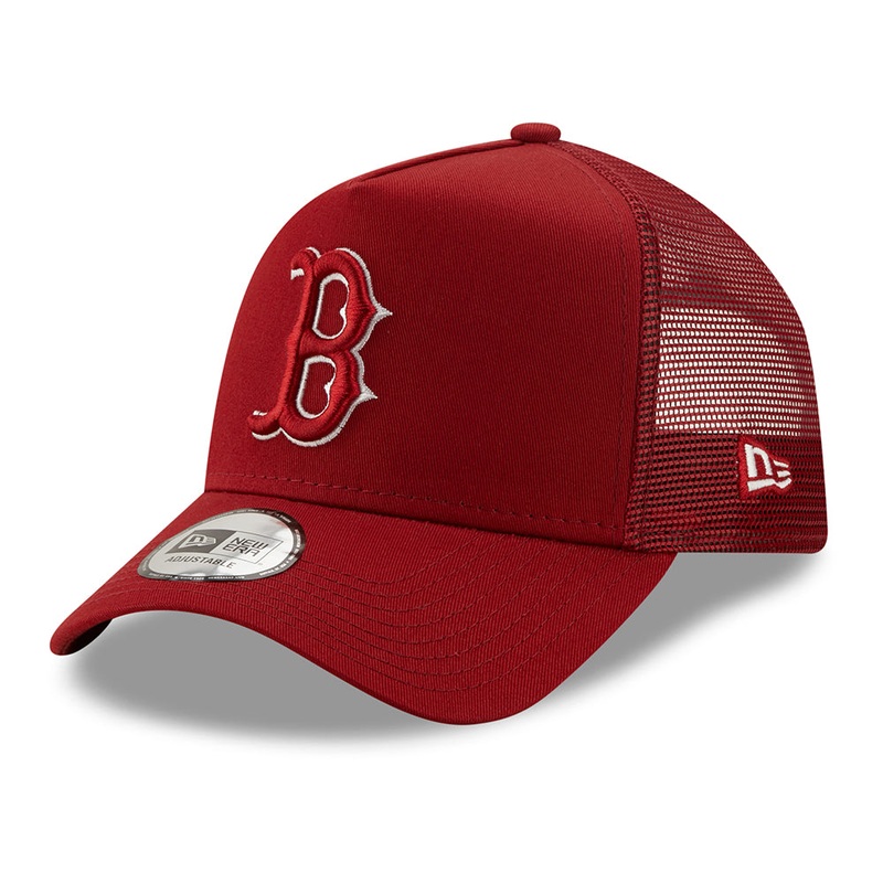New Era 9FORTY Boston Red Sox Trucker Cap – MLB League Essential – Wine Adjustable