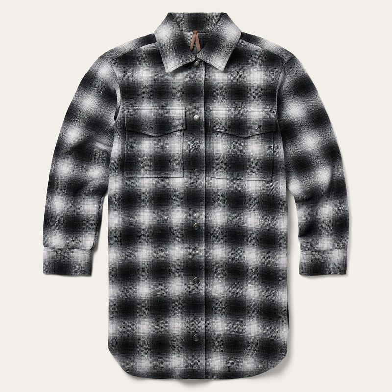 Ombre Oversized Shirt Jacket Black XS