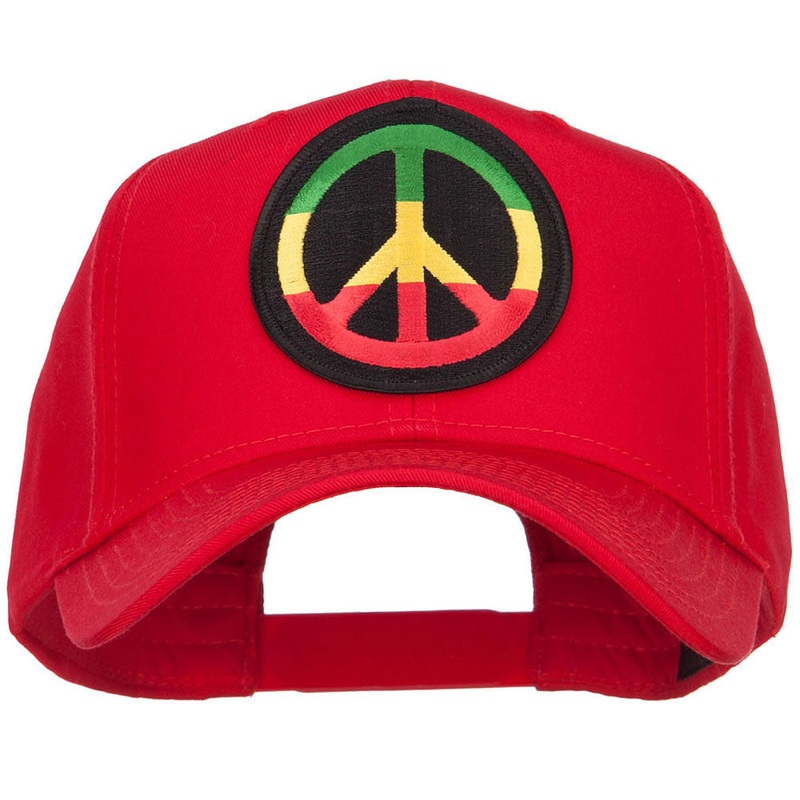 Peace RGY Rasta Patched Cap Red One Size